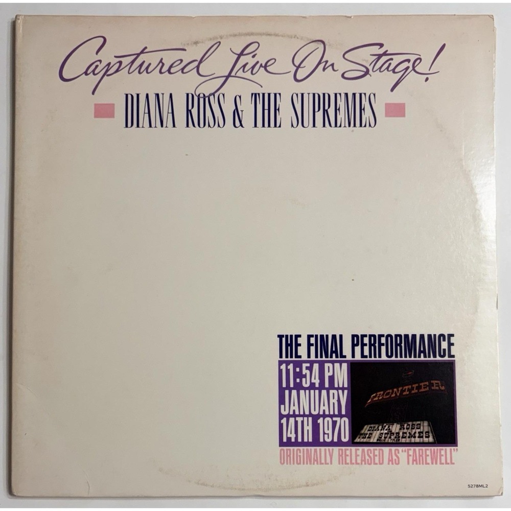 Diana Ross And The Supremes - Captured Live On Stage! 2LP Vinyl w/ Inner Sleeves